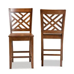 Ensemble de 2 tabourets de comptoir Caron en bois - Baxton Studio