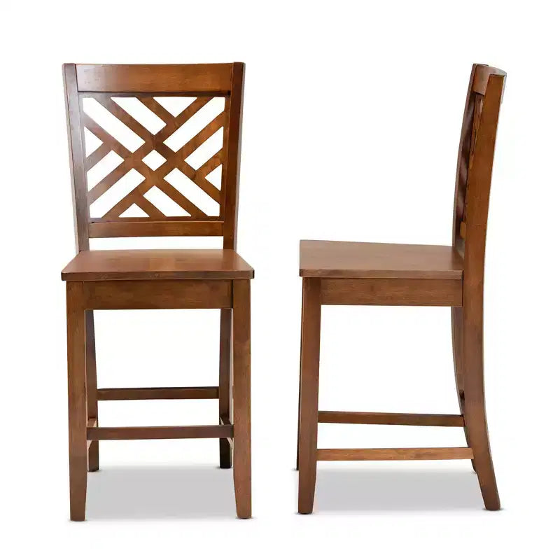 Ensemble de 2 tabourets de comptoir Caron en bois - Baxton Studio