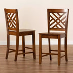 Ensemble de 2 tabourets de comptoir Caron en bois - Baxton Studio