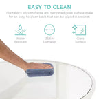 Best Choice Products – Table basse ronde en verre trempé de 91 cm pour la maison, le salon, la salle à manger