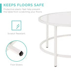 Best Choice Products – Table basse ronde en verre trempé de 91 cm pour la maison, le salon, la salle à manger