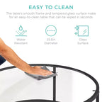 Best Choice Products – Table basse ronde en verre trempé de 91 cm pour la maison, le salon, la salle à manger