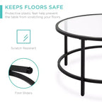 Best Choice Products – Table basse ronde en verre trempé de 91 cm pour la maison, le salon, la salle à manger