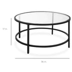 Best Choice Products – Table basse ronde en verre trempé de 91 cm pour la maison, le salon, la salle à manger
