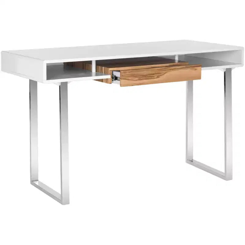 Bureau informatique Metropolitan - FOX2203 - Blanc/Chrome - Safavieh Couture