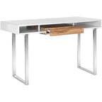 Bureau informatique Metropolitan - FOX2203 - Blanc/Chrome - Safavieh Couture