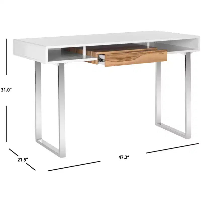 Bureau informatique Metropolitan - FOX2203 - Blanc/Chrome - Safavieh Couture