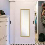 Brace Brushed Framed Full Length on the Door Mirror - Amanti Art
