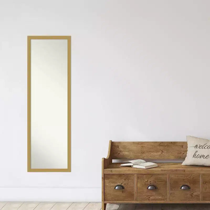Brace Brushed Framed Full Length on the Door Mirror - Amanti Art