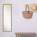 Brace Brushed Framed Full Length on the Door Mirror - Amanti Art