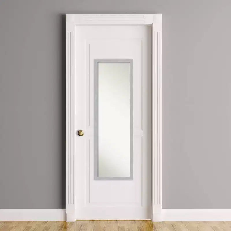 Brace Brushed Framed Full Length on the Door Mirror - Amanti Art