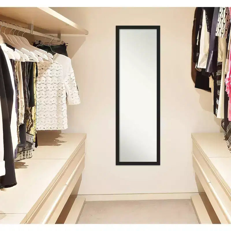 Brace Brushed Framed Full Length on the Door Mirror - Amanti Art