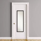 Brace Brushed Framed Full Length on the Door Mirror - Amanti Art