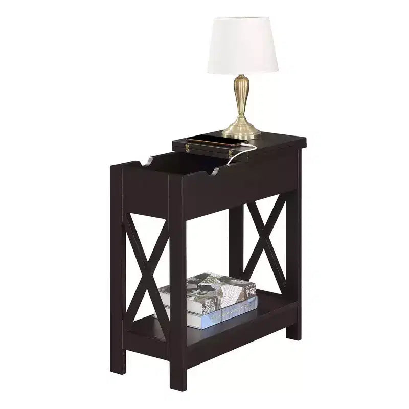 Oxford Flip Top End Table with Charging Station - Breighton Home