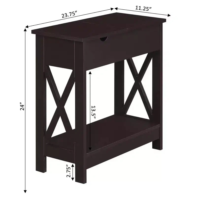 Oxford Flip Top End Table with Charging Station - Breighton Home