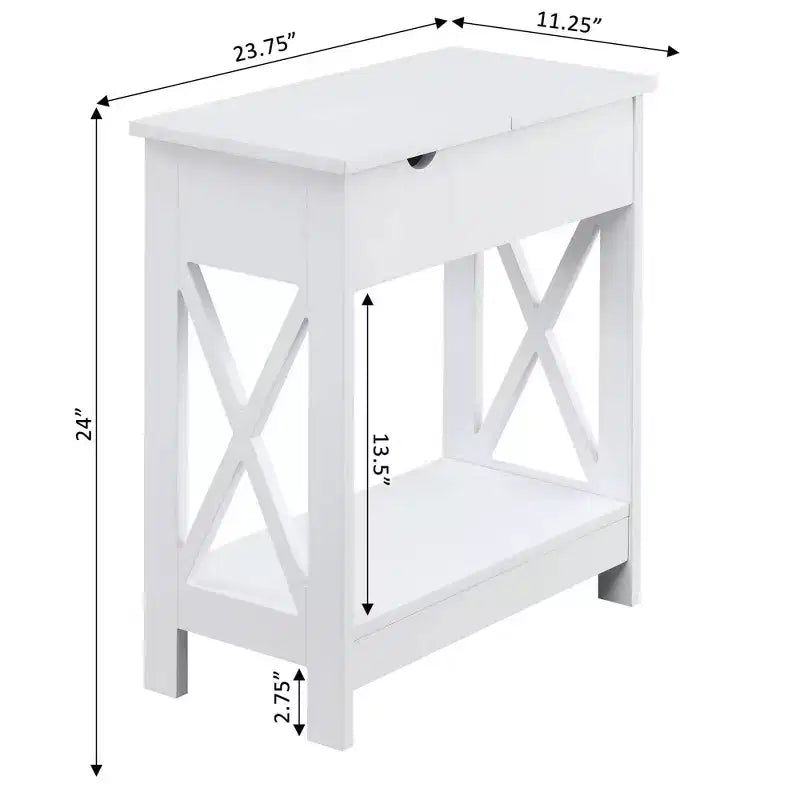Oxford Flip Top End Table with Charging Station - Breighton Home