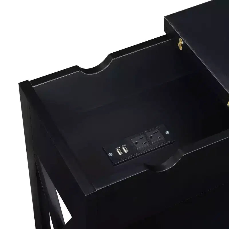 Oxford Flip Top End Table with Charging Station - Breighton Home