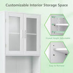 Meuble de Rangement WC Costway Étagère de Salle de Bain Gain de Place au-dessus des Toilettes