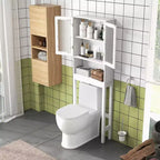Meuble de Rangement WC Costway Étagère de Salle de Bain Gain de Place au-dessus des Toilettes