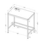 Bureau d'écriture Everbay avec prises de courant et USB, disponible 24h/24 et 7j/7