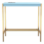 24/7 Shop At Home Everbay Writing Desk with Power and USB Plug