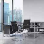 Costway Lot de 4 chaises de bureau pour salle d'attente ou de conférence