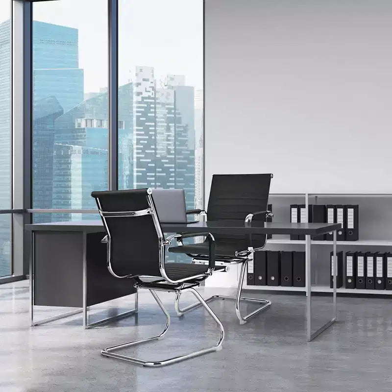 Costway Lot de 4 chaises de bureau pour salle d'attente ou de conférence