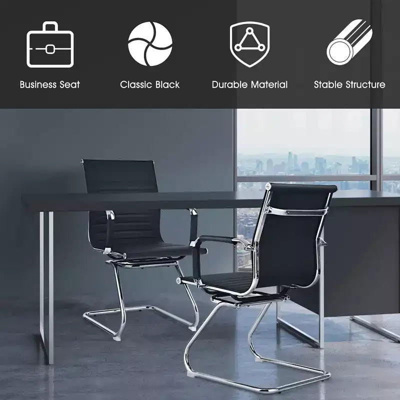 Costway Lot de 4 chaises de bureau pour salle d'attente ou de conférence