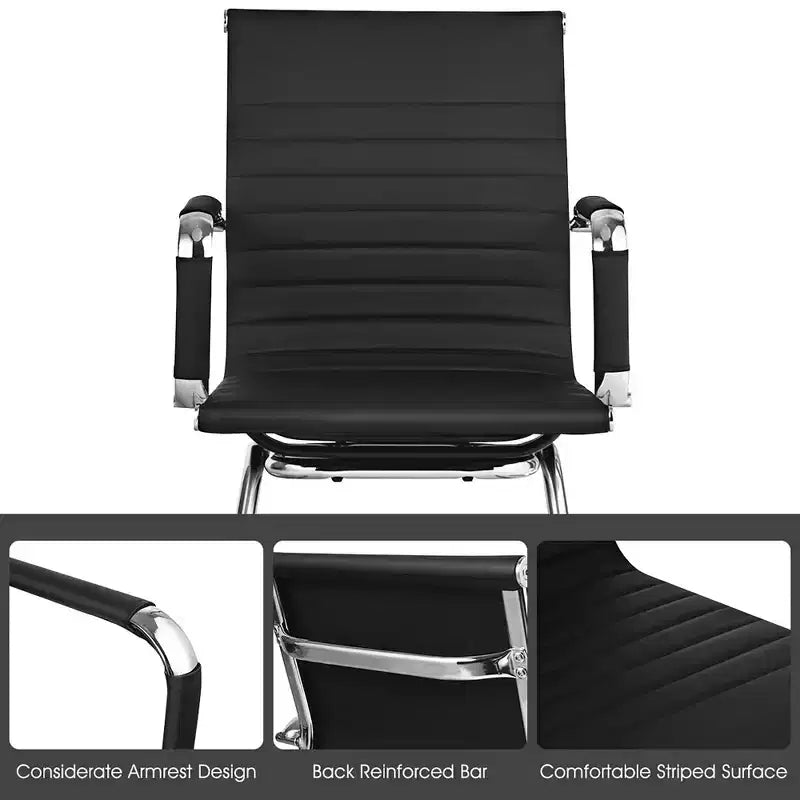 Costway Lot de 4 chaises de bureau pour salle d'attente ou de conférence
