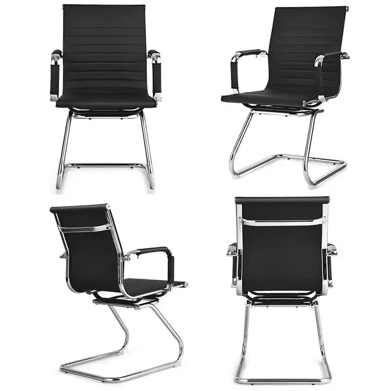 Costway Lot de 4 chaises de bureau pour salle d'attente ou de conférence