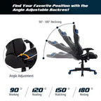 Costway Massage Gaming Chair Reclining Swivel Racing Office Chair w/Lumbar Support