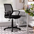 Chaise de bureau exécutive à dossier moyen Costway, chaise en maille, réglable en hauteur avec support lombaire