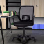 Chaise de bureau exécutive à dossier moyen Costway, chaise en maille, réglable en hauteur avec support lombaire