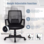 Chaise de bureau exécutive à dossier moyen Costway, chaise en maille, réglable en hauteur avec support lombaire