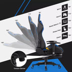 Costway Chaise de bureau gamer inclinable et pivotante avec repose-pieds de massage