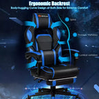 Costway Massage Gaming Chair Reclining Racing Computer Office Chair with Footrest White\ Black\Blue\Red