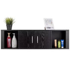 Meuble TV mural Costway avec 2 portes et 2 niches de rangement