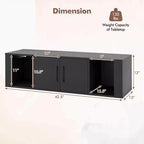 Meuble TV mural Costway avec 2 portes et 2 niches de rangement
