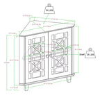 2 Door Corner Accent Cabinet with Fretwork Doors - Saracina Home