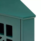 2 Door Corner Accent Cabinet with Fretwork Doors - Saracina Home