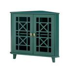 2 Door Corner Accent Cabinet with Fretwork Doors - Saracina Home