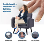 Costway Fauteuil d'appoint du milieu du siècle, fauteuil en tissu, canapé individuel avec pieds en bois d'hévéa Bleu/Gris