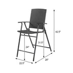 Tabouret de bar pliant Costway 4 pièces en rotin osier, mobilier intérieur et extérieur, marron