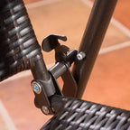 Tabouret de bar pliant Costway 4 pièces en rotin osier, mobilier intérieur et extérieur, marron
