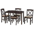 Ensemble de salle à manger rectangulaire Mason Farmhouse Crossback 5 pièces 4 places de Buylateral