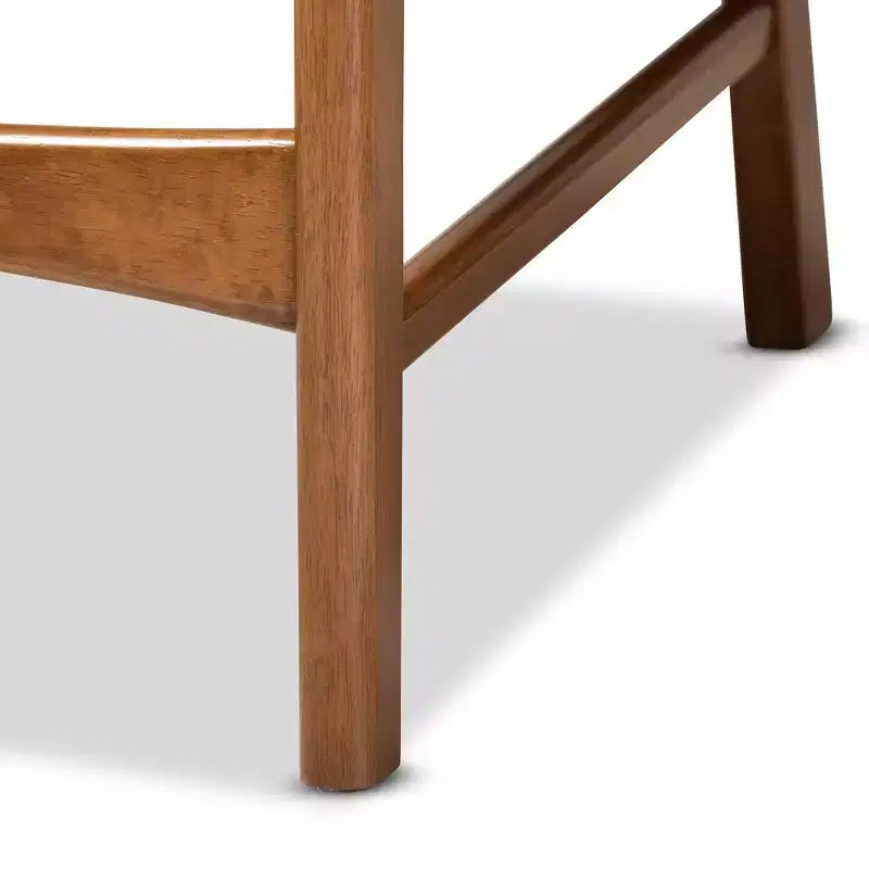 Lot de 2 tabourets de bar hauteur comptoir en tissu et bois Katya - Baxton Studio