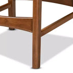 Lot de 2 tabourets de bar hauteur comptoir en tissu et bois Katya - Baxton Studio