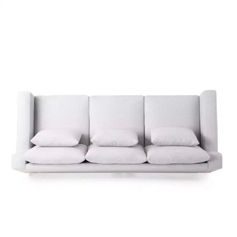 Elliston Contemporary Fabric 3 Seater Sofa with Accent Pillows - Christopher Knight Home
