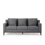 Elliston Contemporary Fabric 3 Seater Sofa with Accent Pillows - Christopher Knight Home