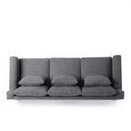 Elliston Contemporary Fabric 3 Seater Sofa with Accent Pillows - Christopher Knight Home